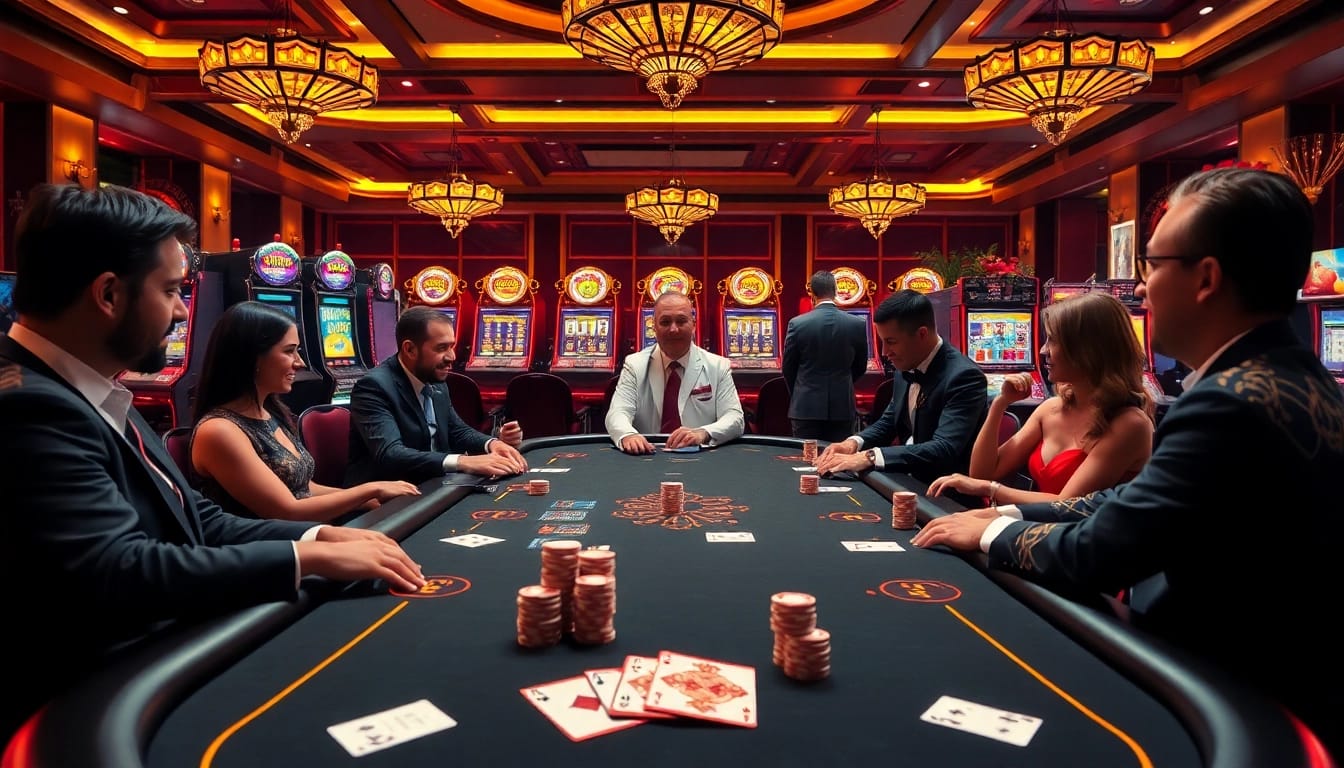 Experience the thrill of gaming at S8 with poker chips, cards, and vibrant casino tables.