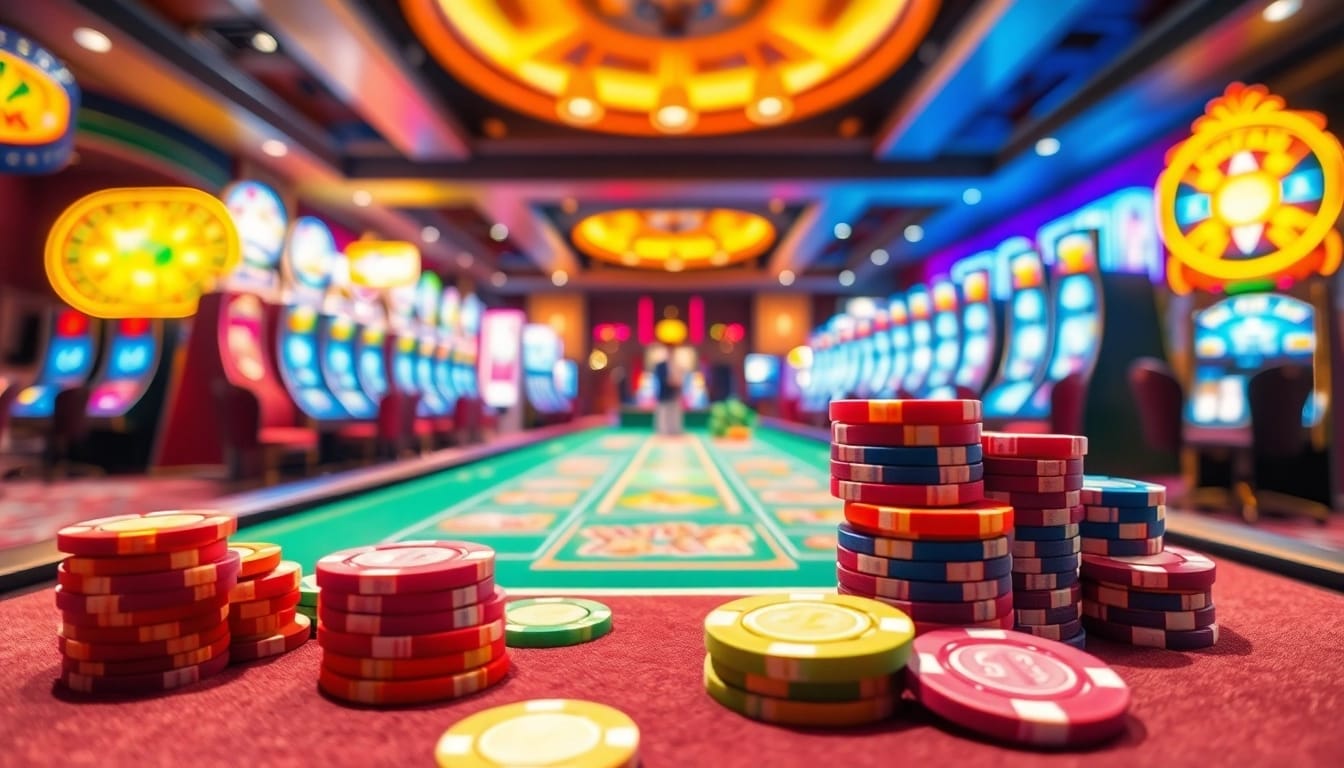 Experience the excitement of the best online casino with a vibrant gaming table and lively atmosphere.