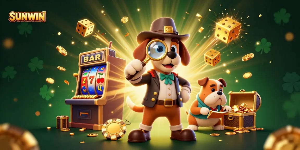 SUNWIN players engage with an exciting slot jackpot while a detective duo discovers hidden treasures.