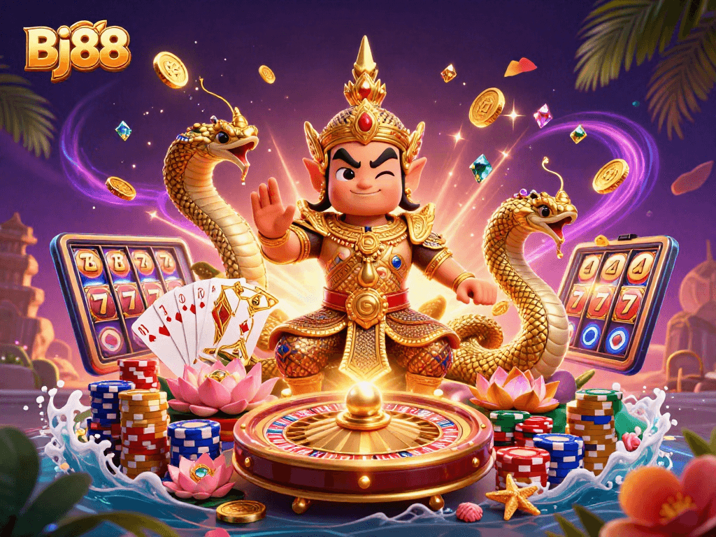 Experience thrilling wins at Bj88 with captivating casino elements and action-packed adventure!