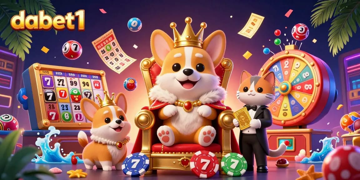 Experience the thrill of dabet1 with our vibrant 3D lottery casino illustration showcasing dynamic game elements.