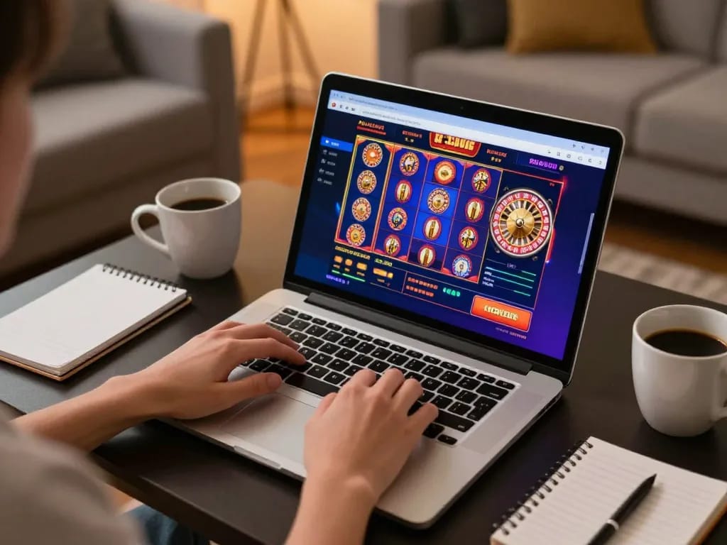 Engaging online casino session by antoinelarocque highlighting slot machines and roulette.