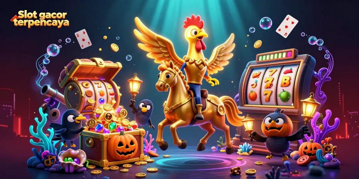 Spin to win with slot gacor terpercaya in a vibrant midnight casino scene teeming with action.