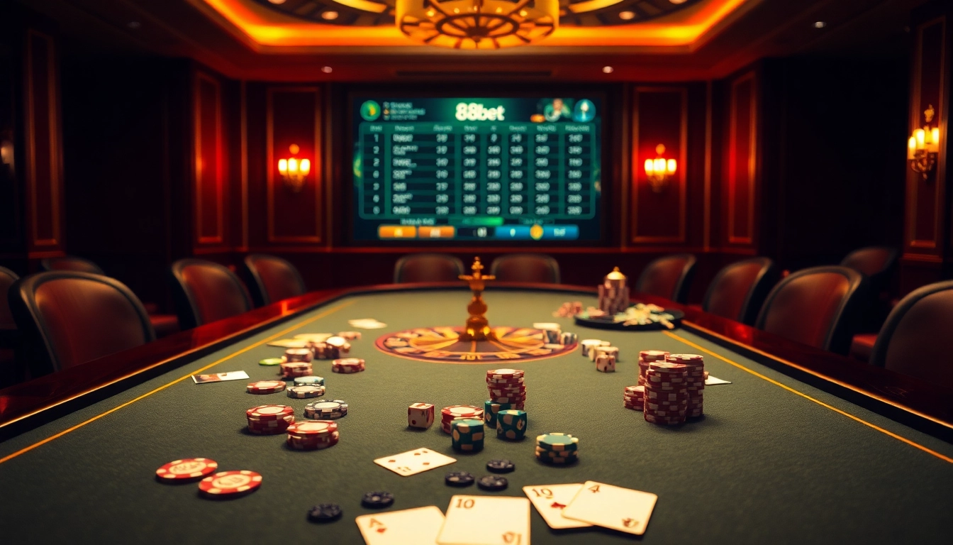 Engage in thrilling poker action at 88bet's luxurious casino settings.