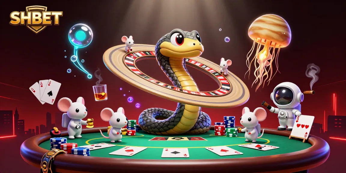 Experience thrilling games with SHBET as astronaut mice bet on a roulette wheel of Saturn.