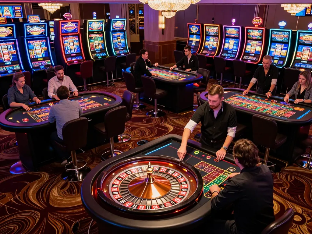 Players engaging at casinoer uden rofus roulette tables, experiencing vibrant gameplay atmosphere.