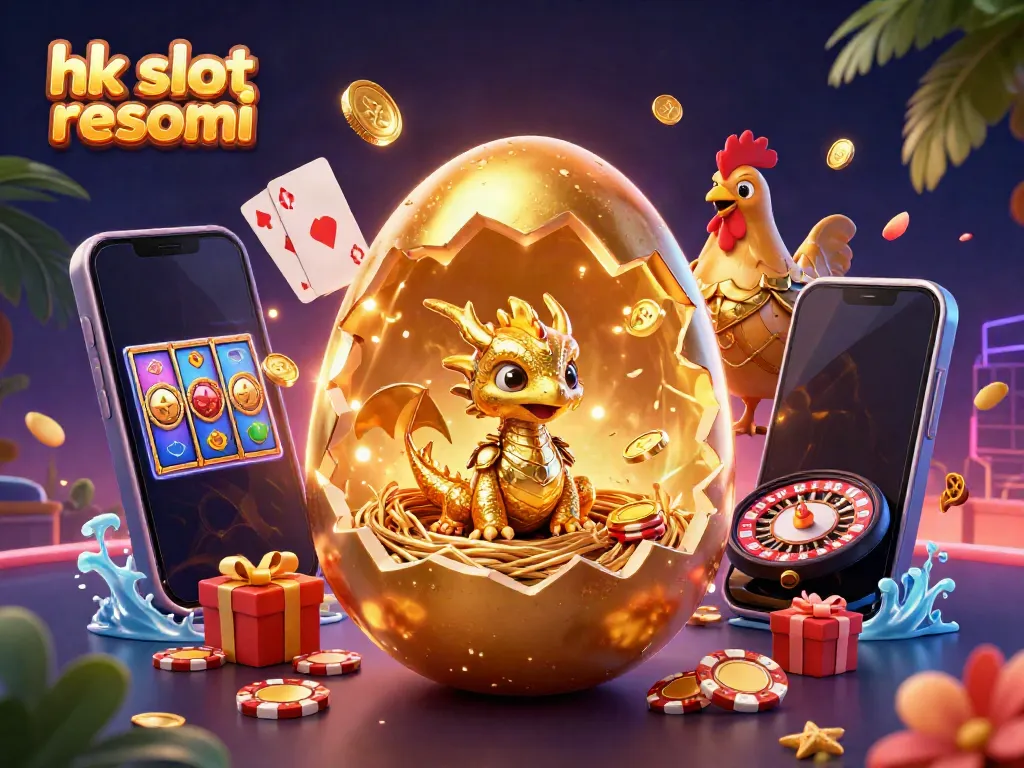 Engage with hk slot resmi, showcasing a vibrant casino scene featuring a golden dragon and dynamic gaming elements.