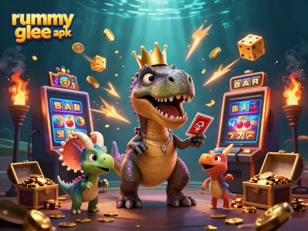 Permainan Rummy Glee APK yang seru dengan karakter unik dan elemen kasino yang menarik.