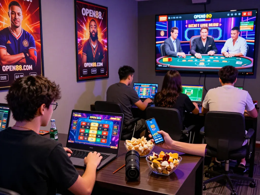 Users enjoying diverse games on OPEN88.COM, showcasing a vibrant online entertainment platform experience.
