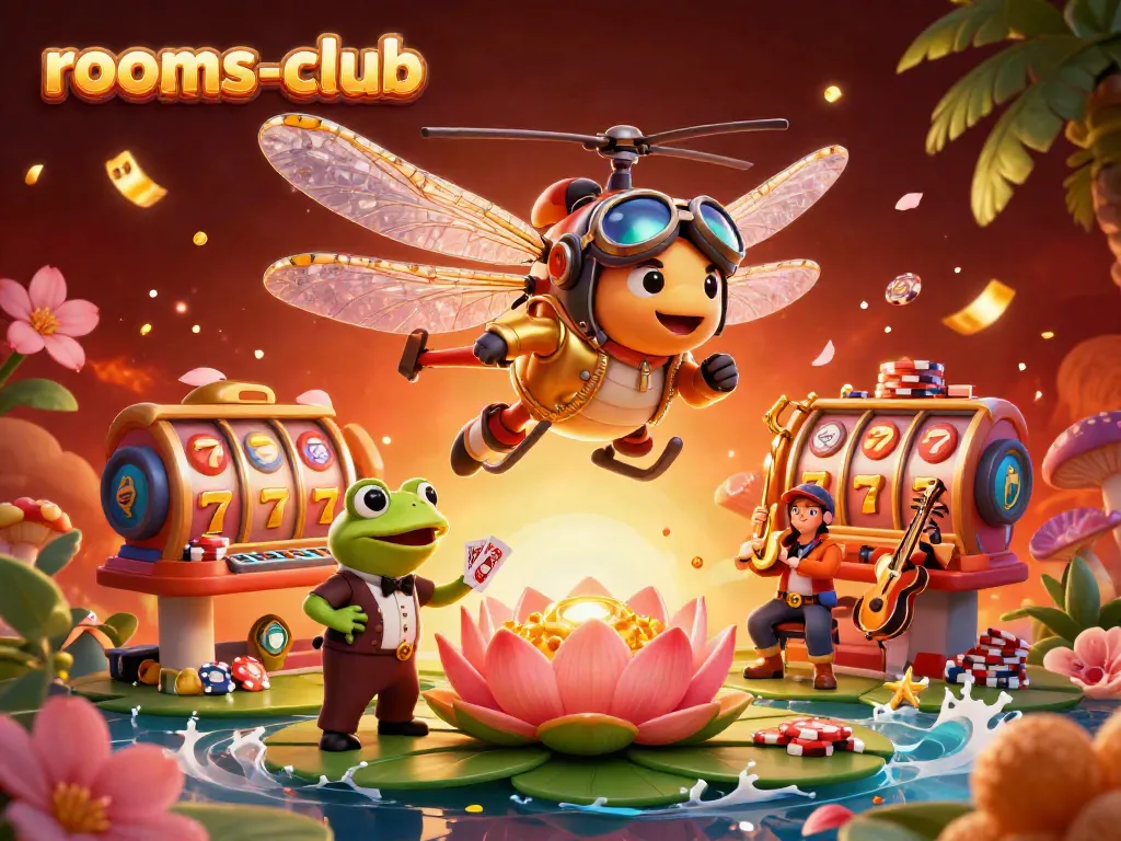 Permainan slot seru di rooms-club dengan karakter lucu dan suasana penuh warna.