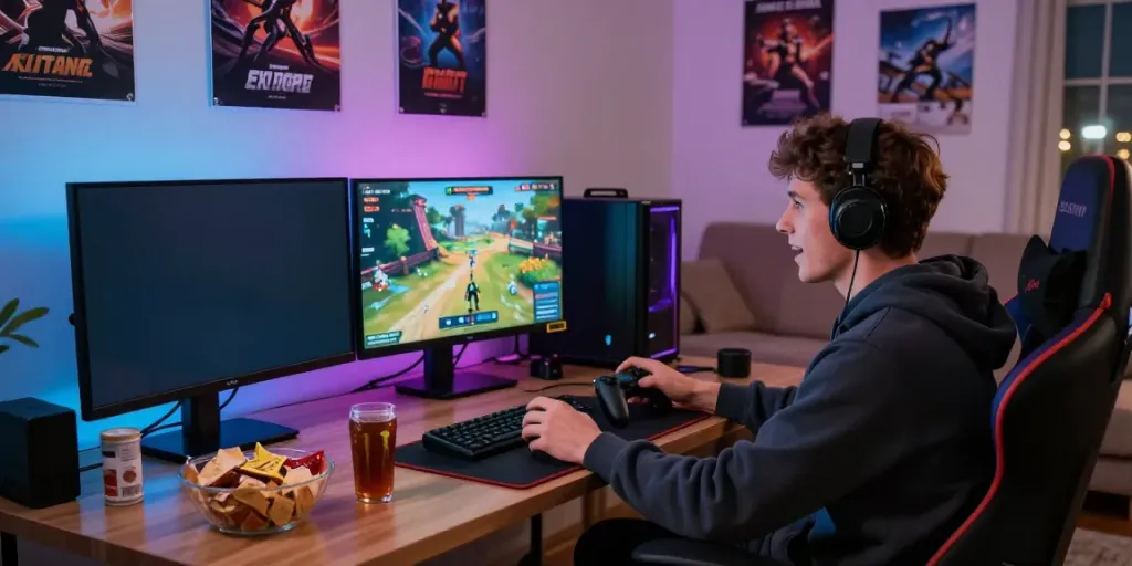 Exciting akunjp gaming scene with a player immersed in action.