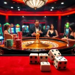 Exciting casino atmosphere with players at a tg88 roulette table, showcasing high stakes gaming.