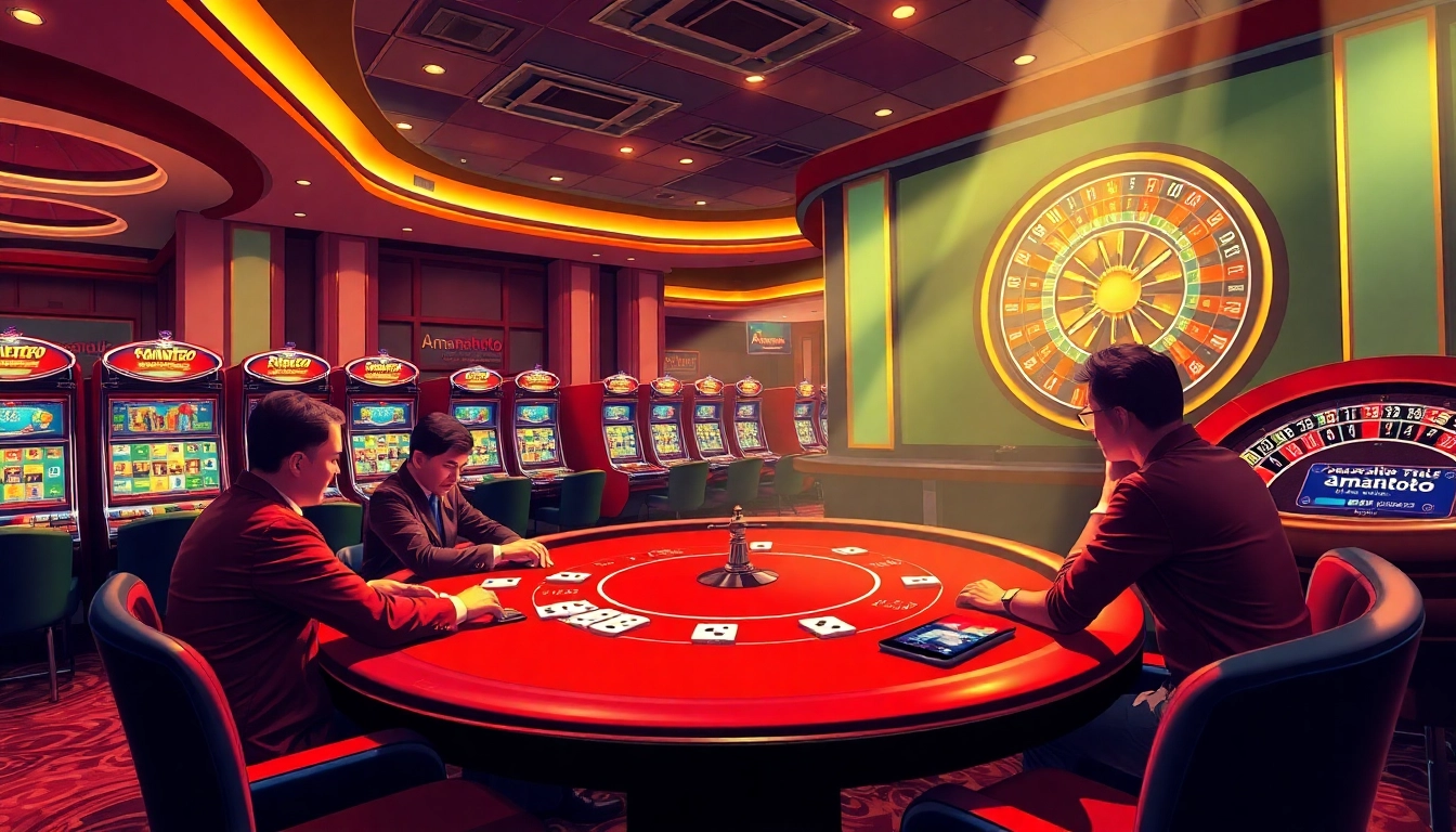 Experience amanahtoto at a luxurious poker table in an upscale casino environment.