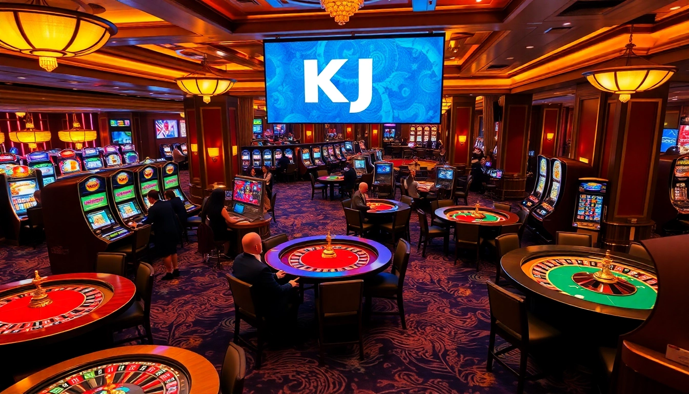 Experience thrilling gaming at KJC's luxurious casino environment with vibrant tables and exciting gameplay.