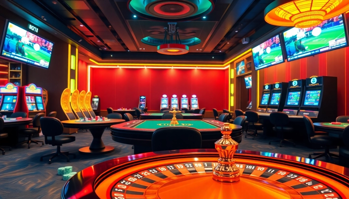 Experience the thrill of sports betting with OK9 THỂ THAO in a luxurious casino setting.