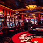 Experience the excitement of slot gacor bonus besar at a vibrant casino, with players celebrating wins.