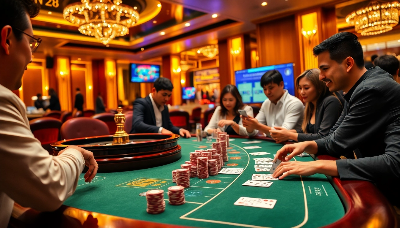 Gambling scene featuring keo nha cai odds on a digital display with poker chips and cards.