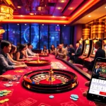 Players engaging in thrilling games at NOHU90 casino, showcasing vibrant slots and table games.