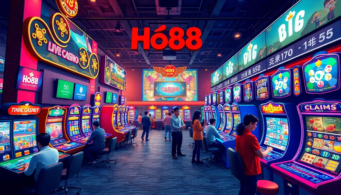 Engaging scene of Ho88 online gambling platform showcasing live casino and sports betting.
