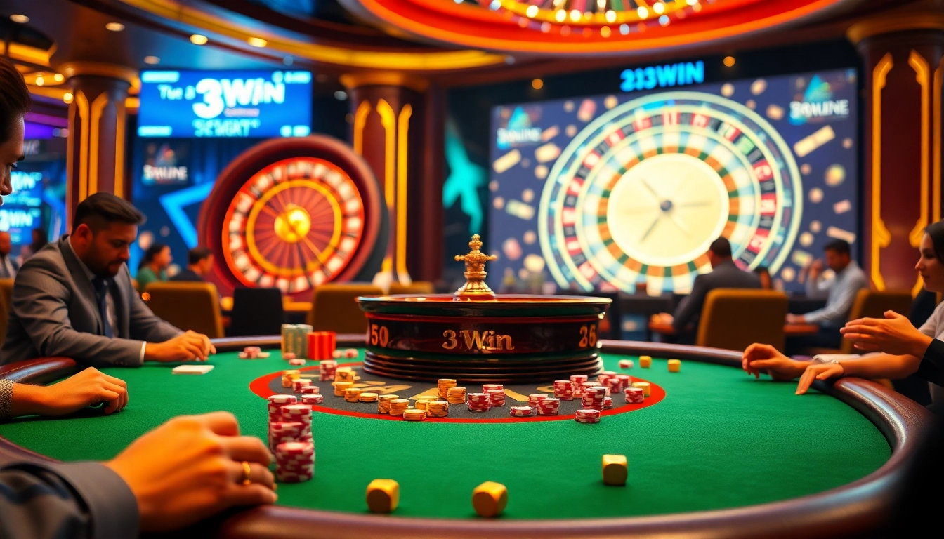 Engage in exciting games at 13Win with vibrant casino tables and roulette action.