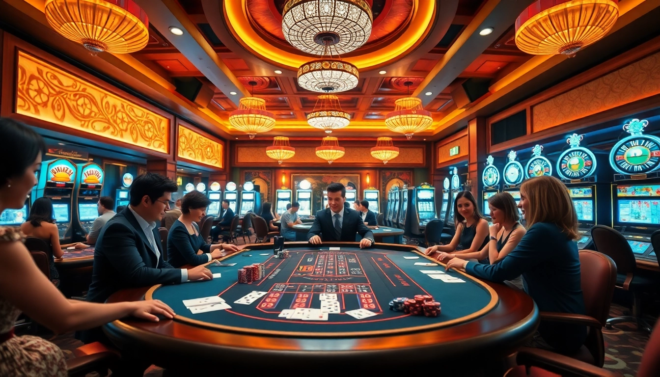 Engage in thrilling gameplay at 123win's luxurious casino tables with live dealers.