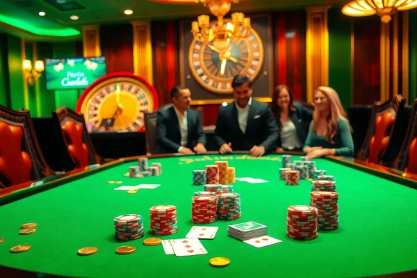 Tỷ lệ kèo nhà cái visualized with poker chips and cards at an elegant casino table.