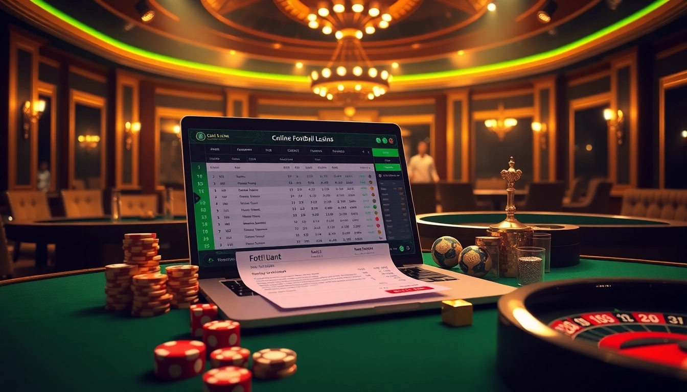 Place bets on แทงบอล with a dynamic gambling interface showcasing live football scores and betting options.