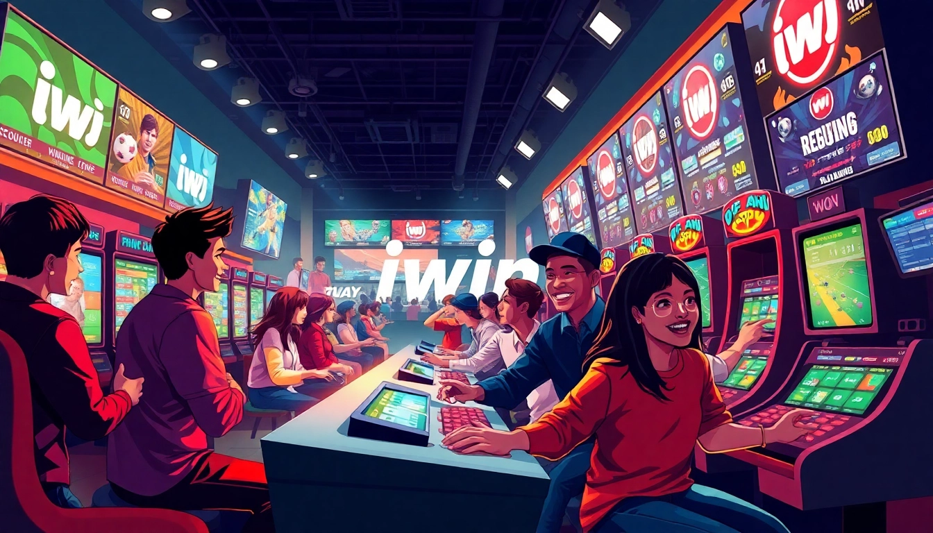 Play iwin with vibrant gaming experiences capturing excitement, community, and modern technology.