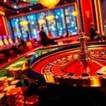Winning gamblers placing bets at a lavish casino table inspired by https://rr88rd.com/ with poker chips and cards.