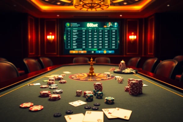 Engage in thrilling poker action at 88bet's luxurious casino settings.