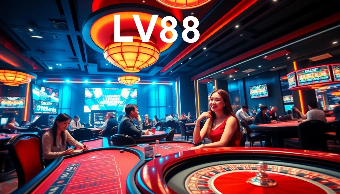 Exciting LV88 online casino environment with players enjoying games