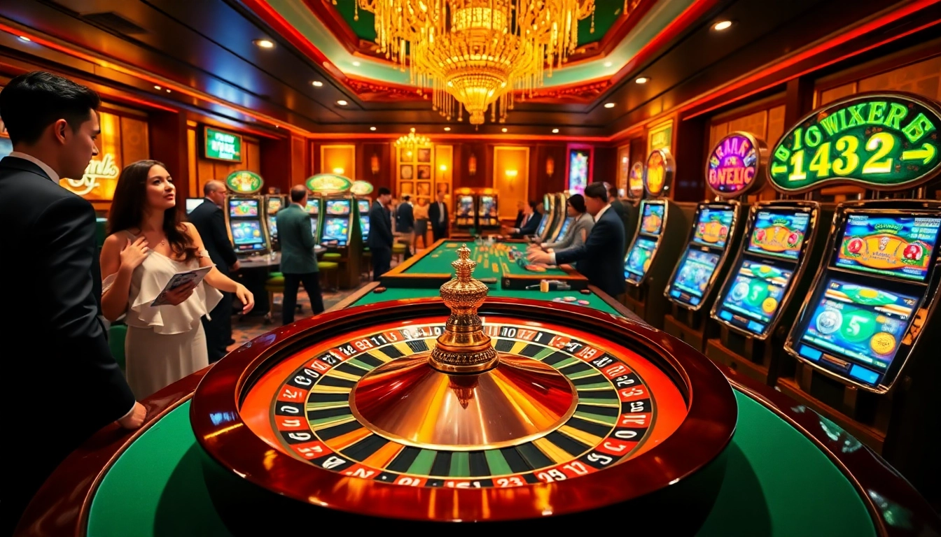 Experience the thrill of online gambling at five88 through vibrant casino visuals.