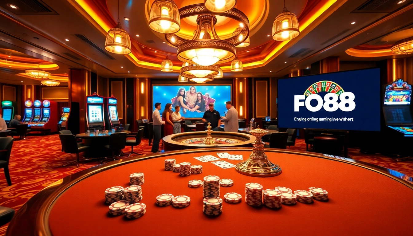Exciting poker game scene featuring FO88 brand elements, inviting players to engage.