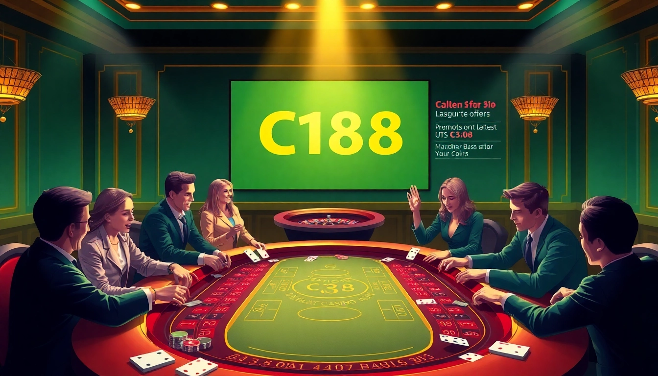 C168 players enjoying a luxurious baccarat game in a vibrant online casino setting.