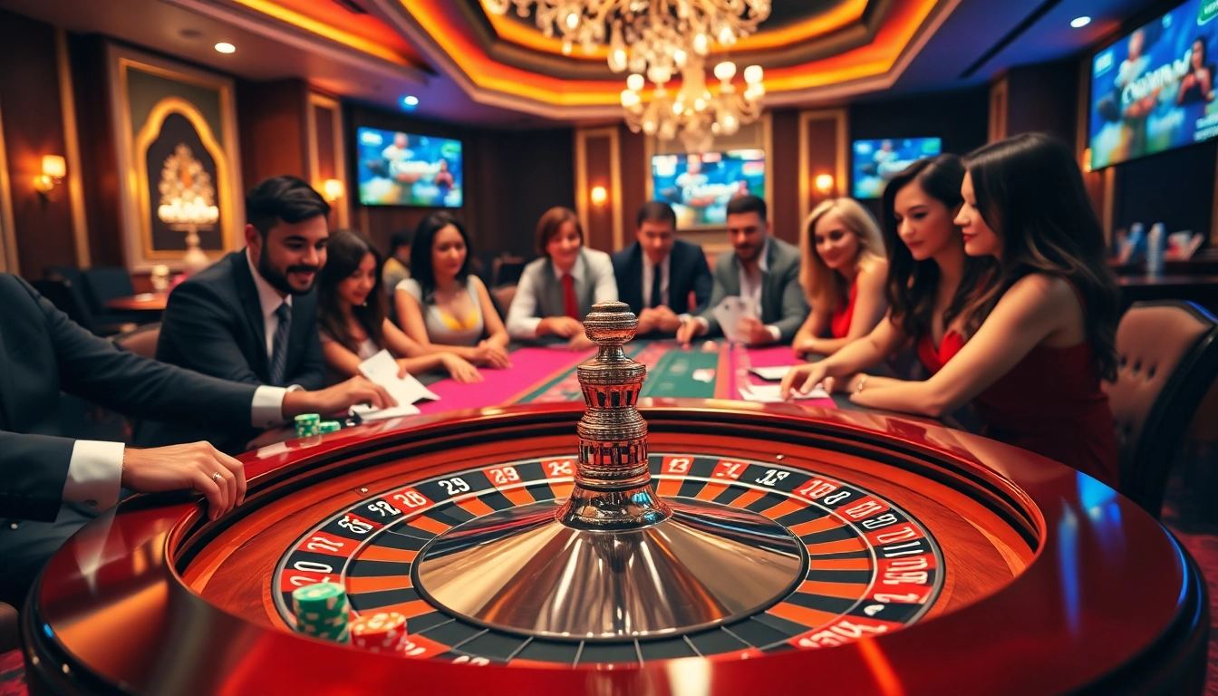 Bets being placed at the roulette table with colorful chips representing excitement found at https://bem88.com.