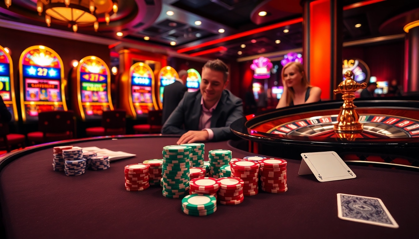 Terlibat dalam permainan yang mendebarkan di 33win68 dengan meja kasino yang cerah dan chip poker.