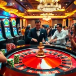 Exciting casino scene featuring Jun88 with roulette and colorful poker chips.