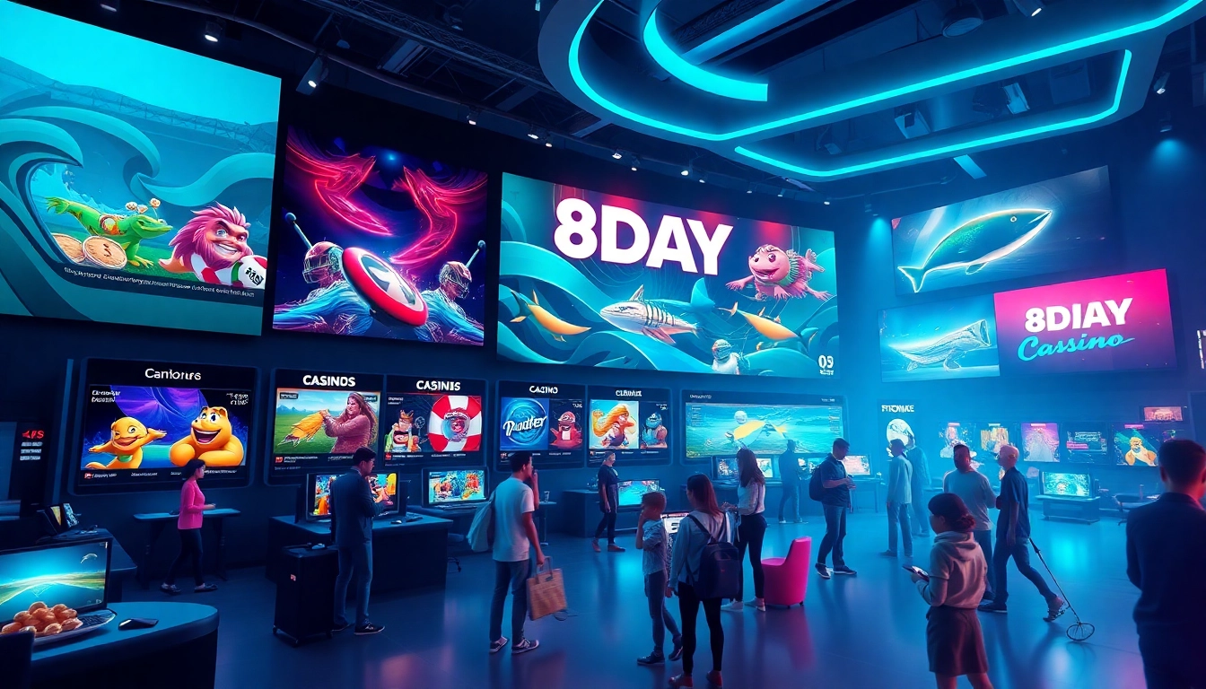 Vibrant online gaming hub showcasing 8day's diverse gaming options and engaging atmosphere.