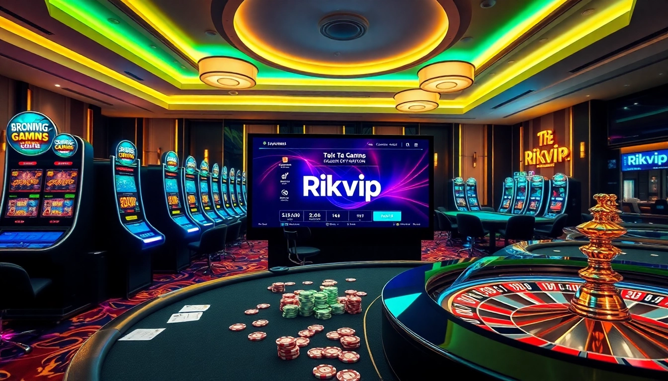 Experience the thrill of Rikvip with vibrant slot machines and elegant poker tables.