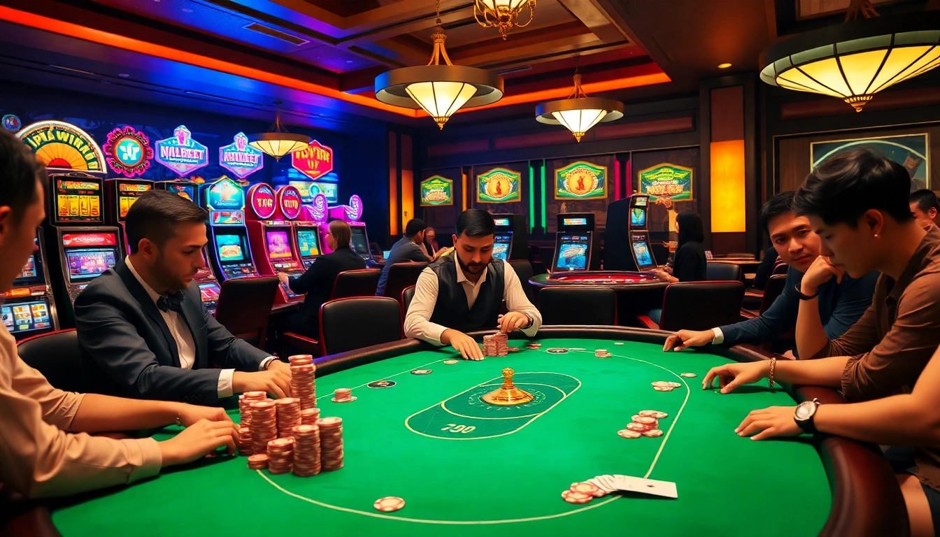 Play and win at xx88 in an exciting casino environment with poker and slot machines.