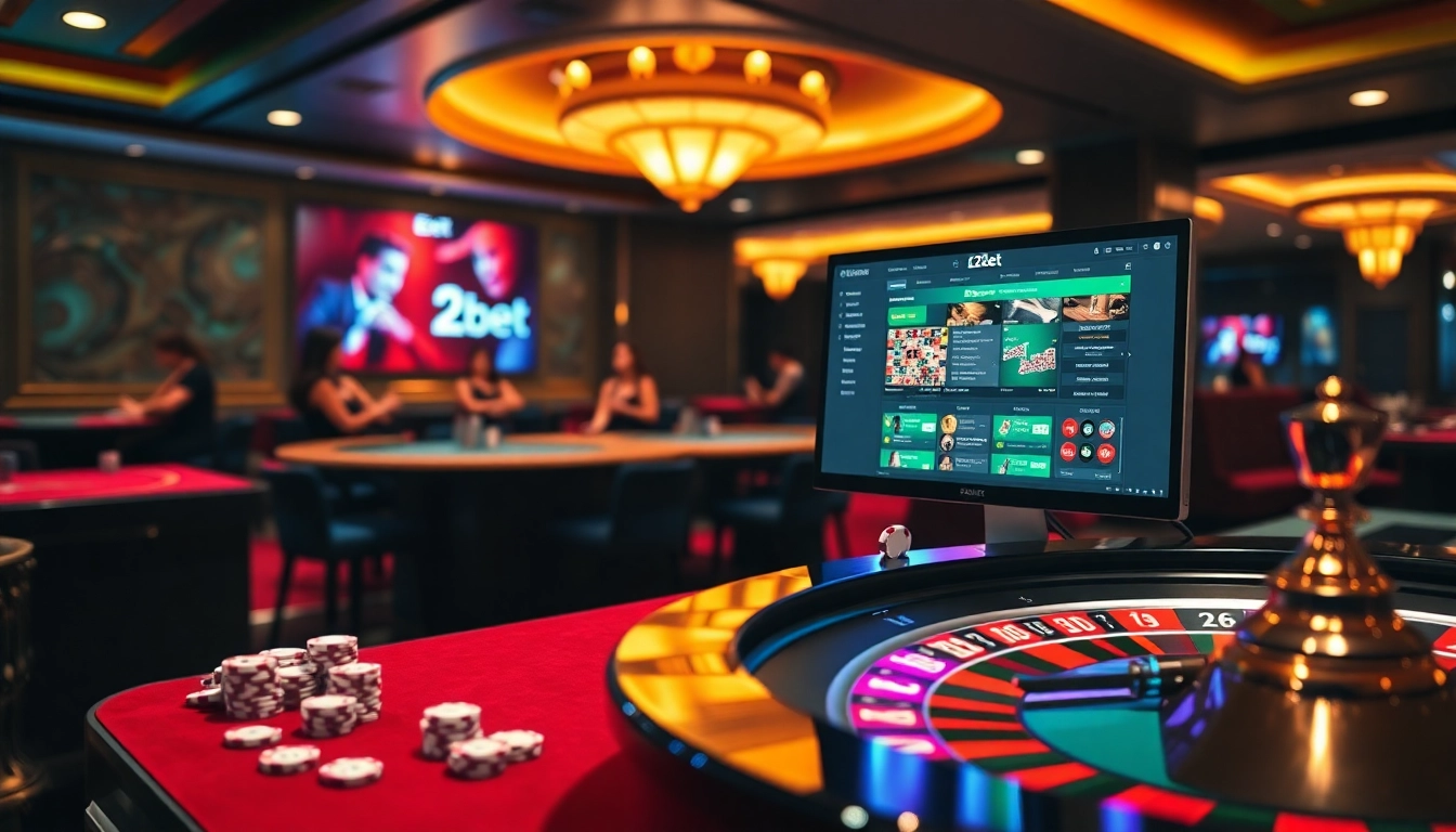 E2bet casino players enjoying an exciting game at dynamic casino tables with vibrant colors.