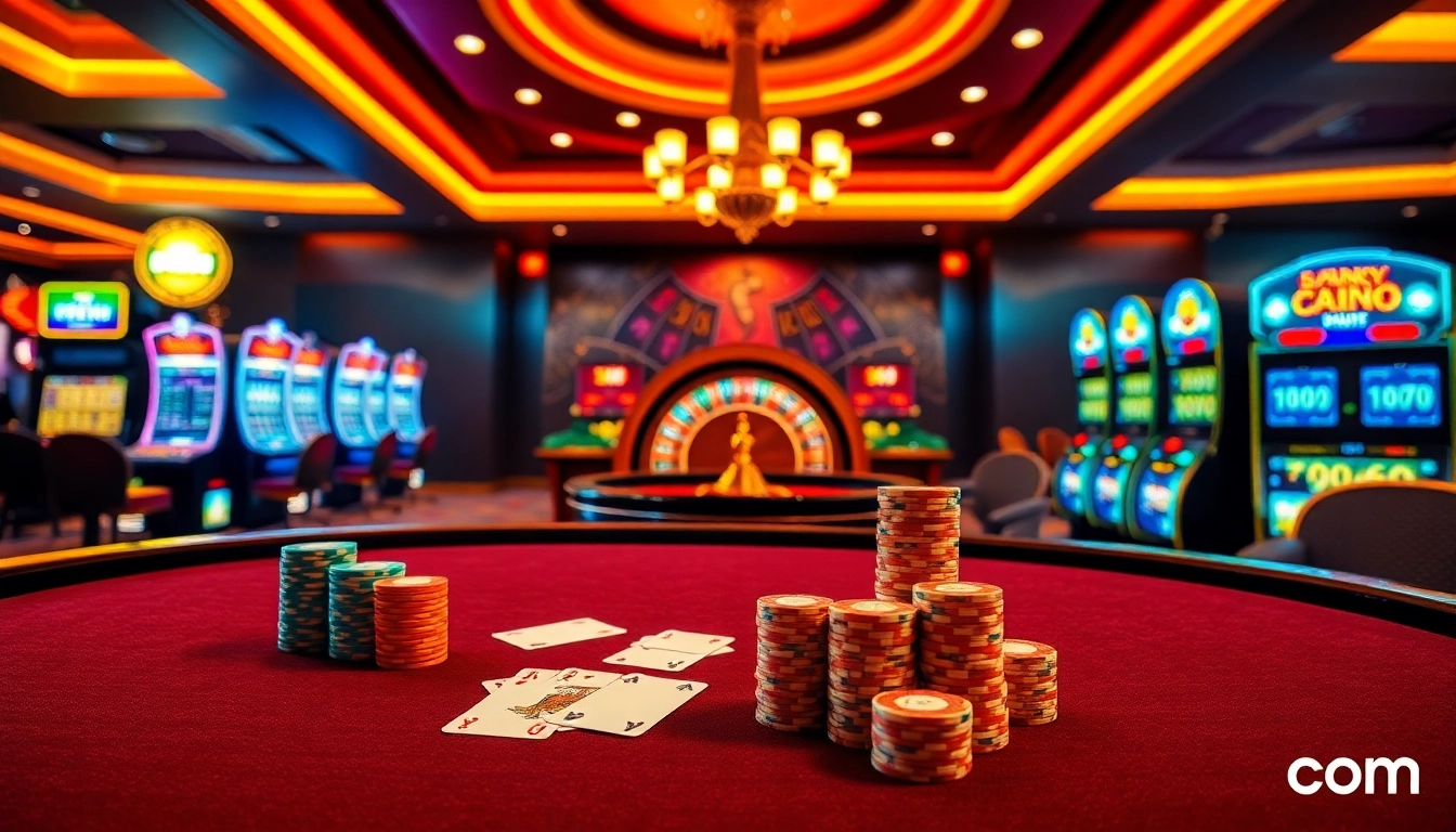Engage in thrilling online gaming experiences at Hay88 com with vibrant poker chips and roulette.