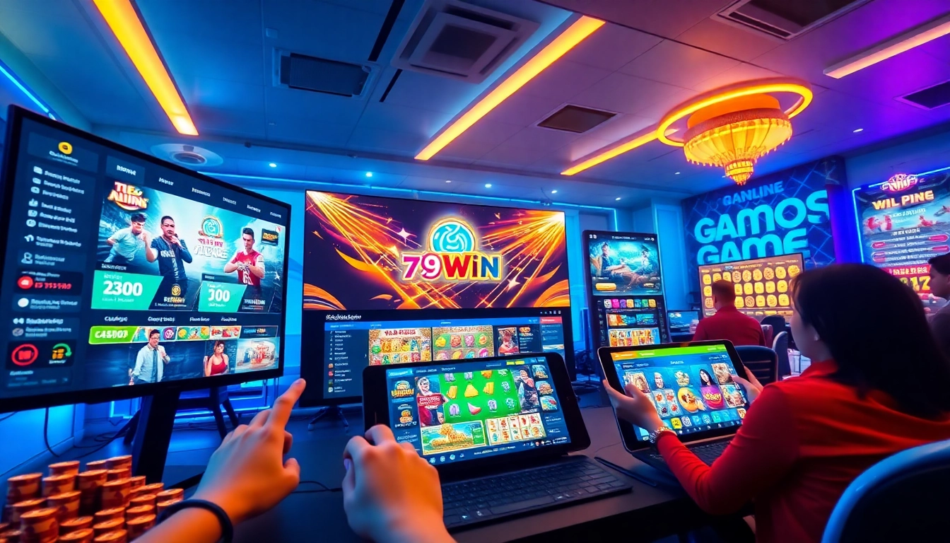Explore an exciting online gaming environment at https://789winn.clothing/, featuring mobile and desktop game interfaces and vibrant player interactions.