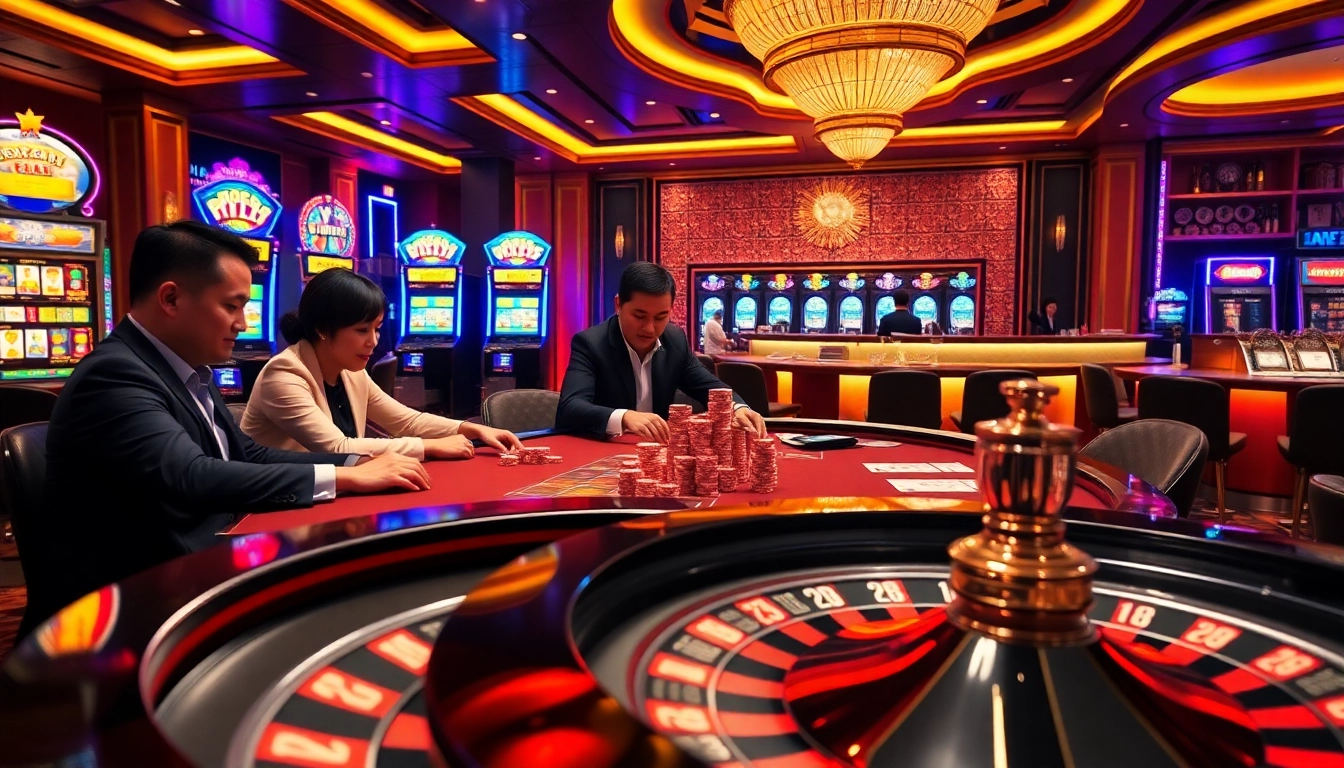 Engaged players at a poker table featuring Macau Prize gambling excitement.