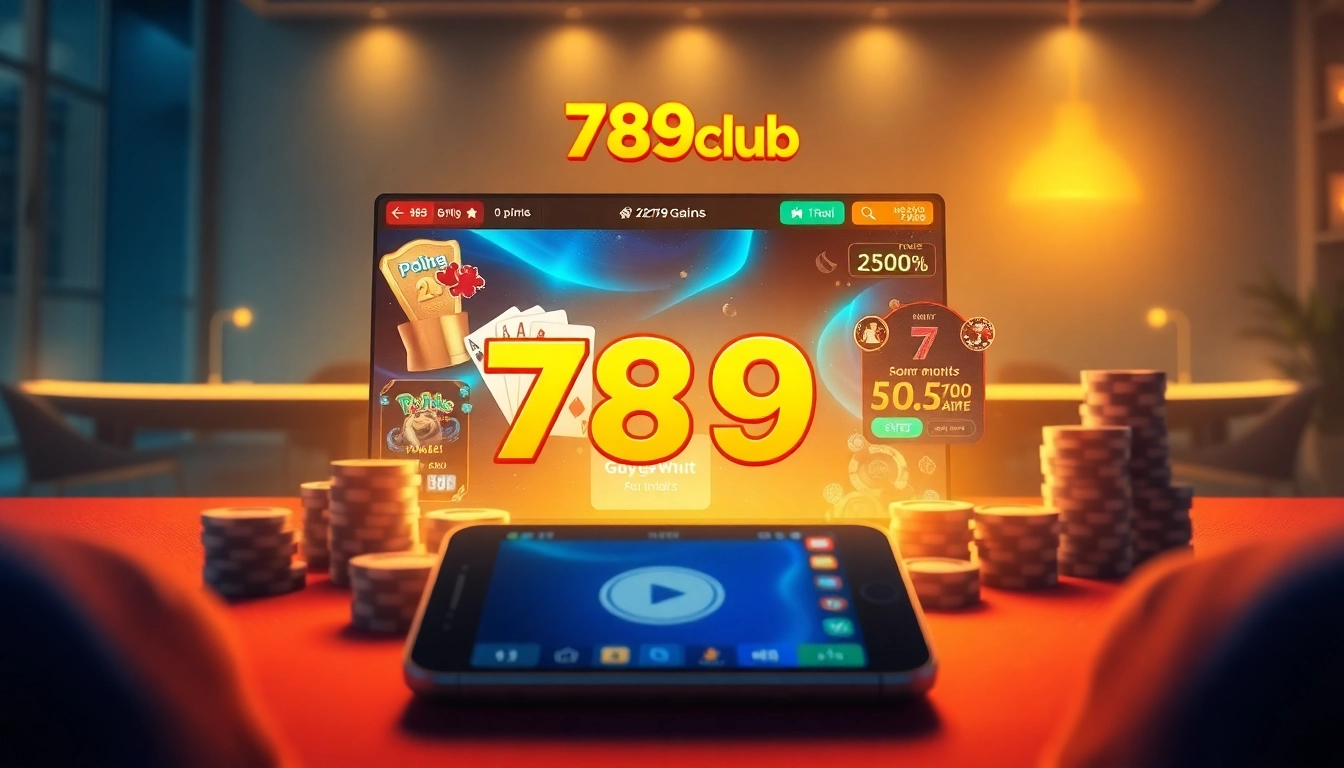 The dynamic gaming interface of 789club showcasing engaging games like Poker and Rồng Hổ in a vibrant setting.
