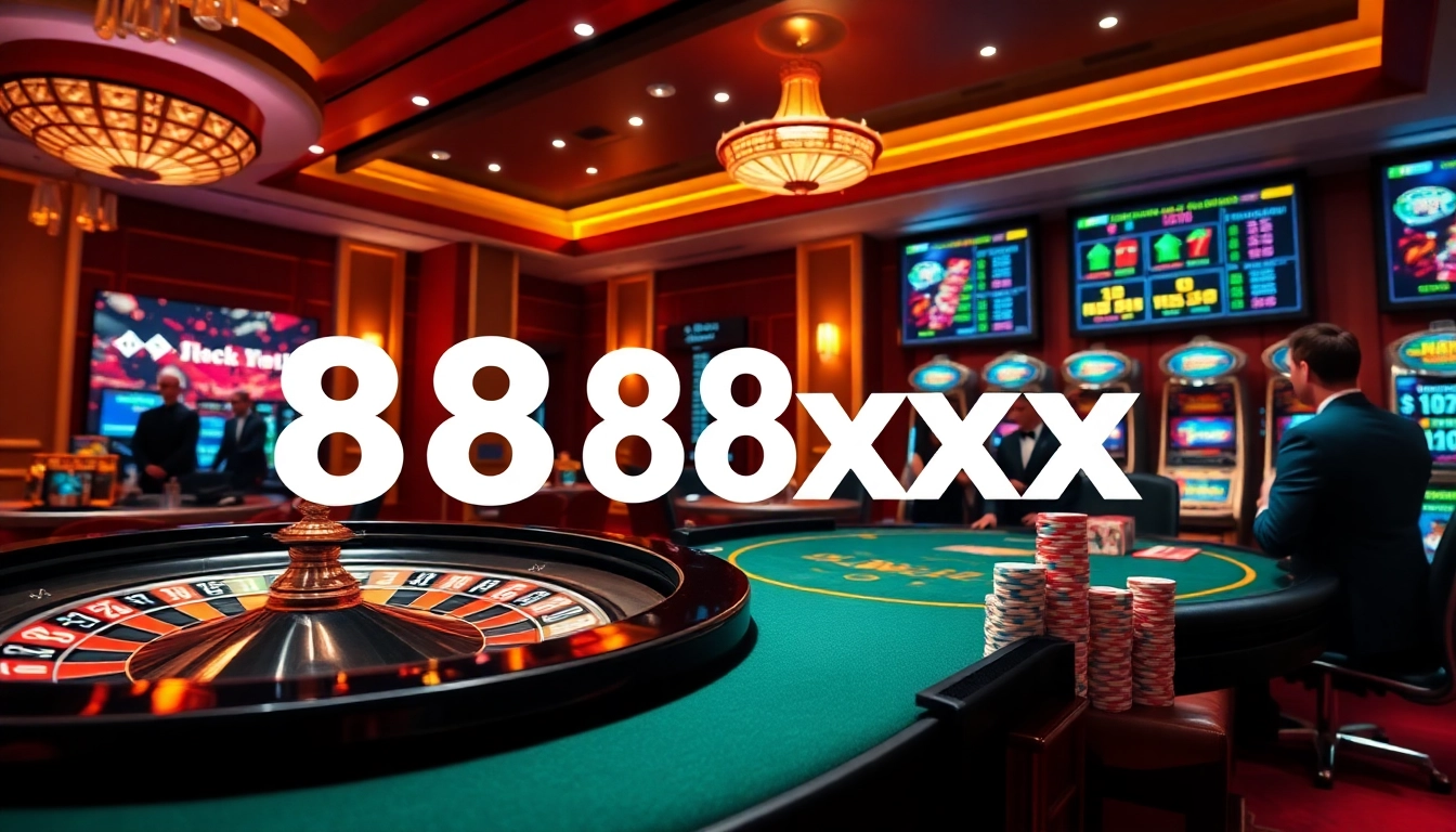 Experience the thrill of gambling with 88xx by at a luxurious casino table with colorful poker chips.