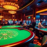 Engaged players in an exciting casino setting at 8kbet with vibrant tables and slot machines.