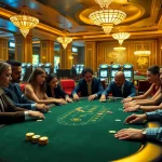Players enjoying a thrilling game at situs11 poker table in an upscale casino.