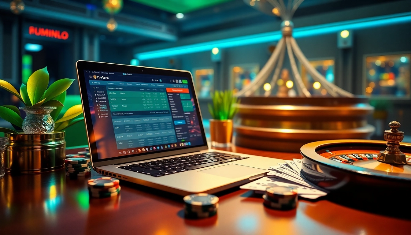 Engaging Judi Piala Dunia betting scene featuring a luxurious online gambling setup.