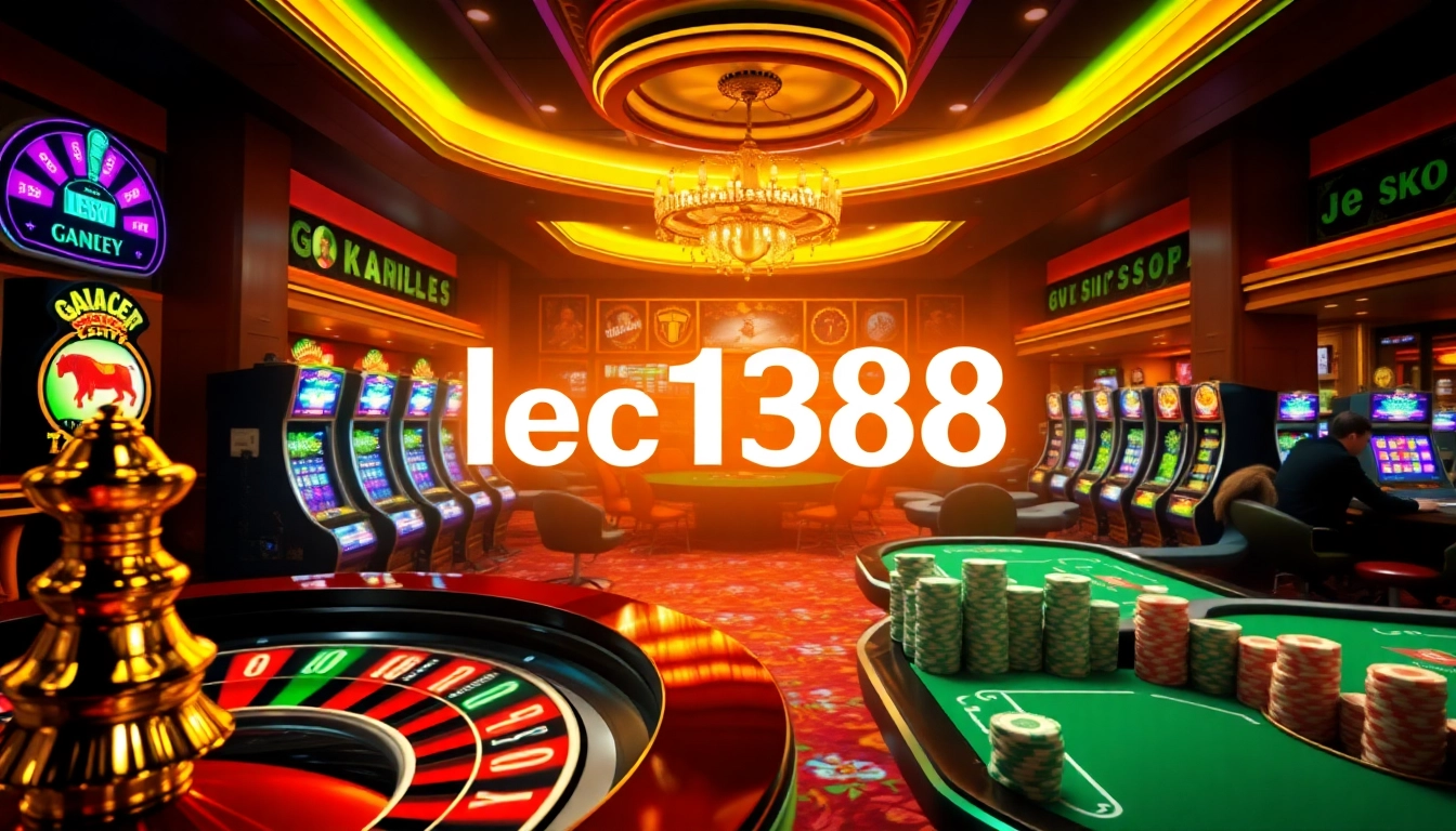 Experience thrilling gaming action at lego138 with vibrant casino tables and slot machines.